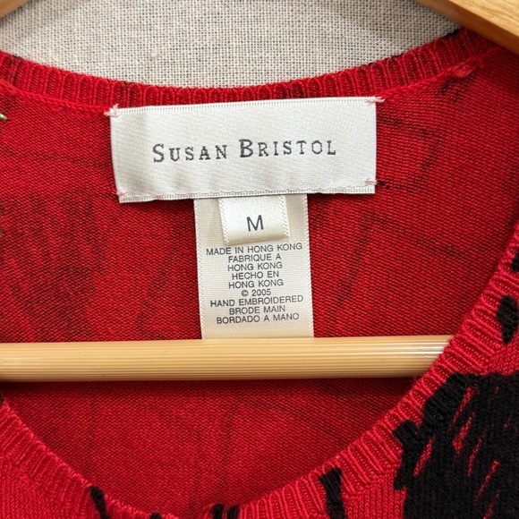 Susan Bristol Modern Sequin Holiday Christmas Cardigan Medium - Picture 6 of 8